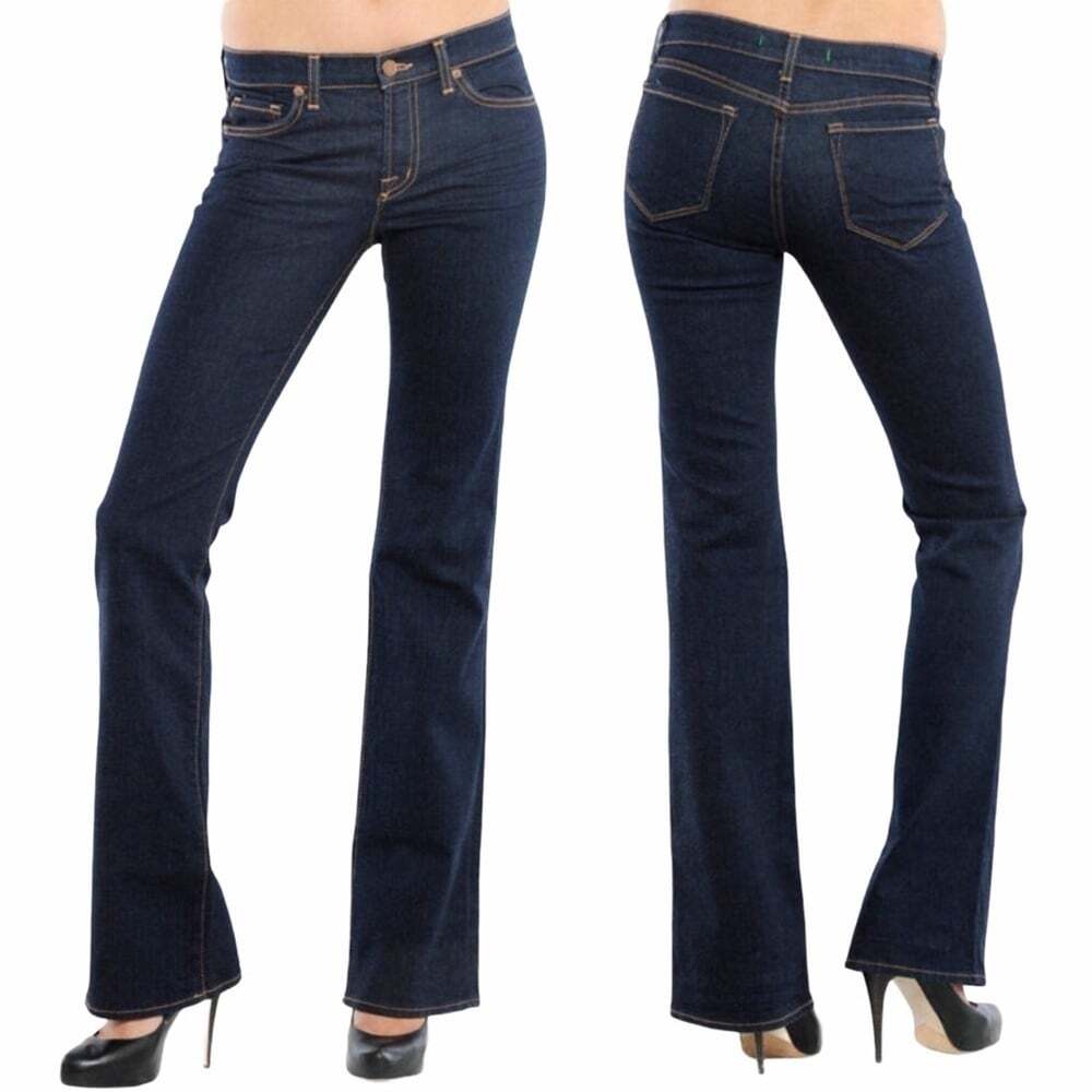 J Brand Women's Size 26 Dark Wash Mid Rise Boot Leg Style 818 Blue Jeans